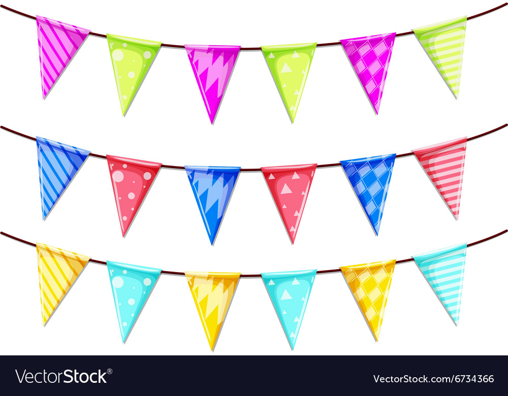 Triangle flags on the strings Royalty Free Vector Image