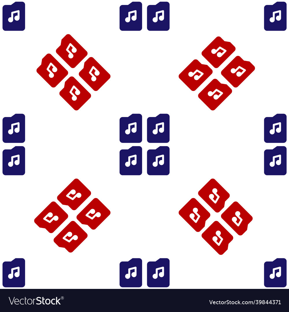 Blue and red music file document icon isolated