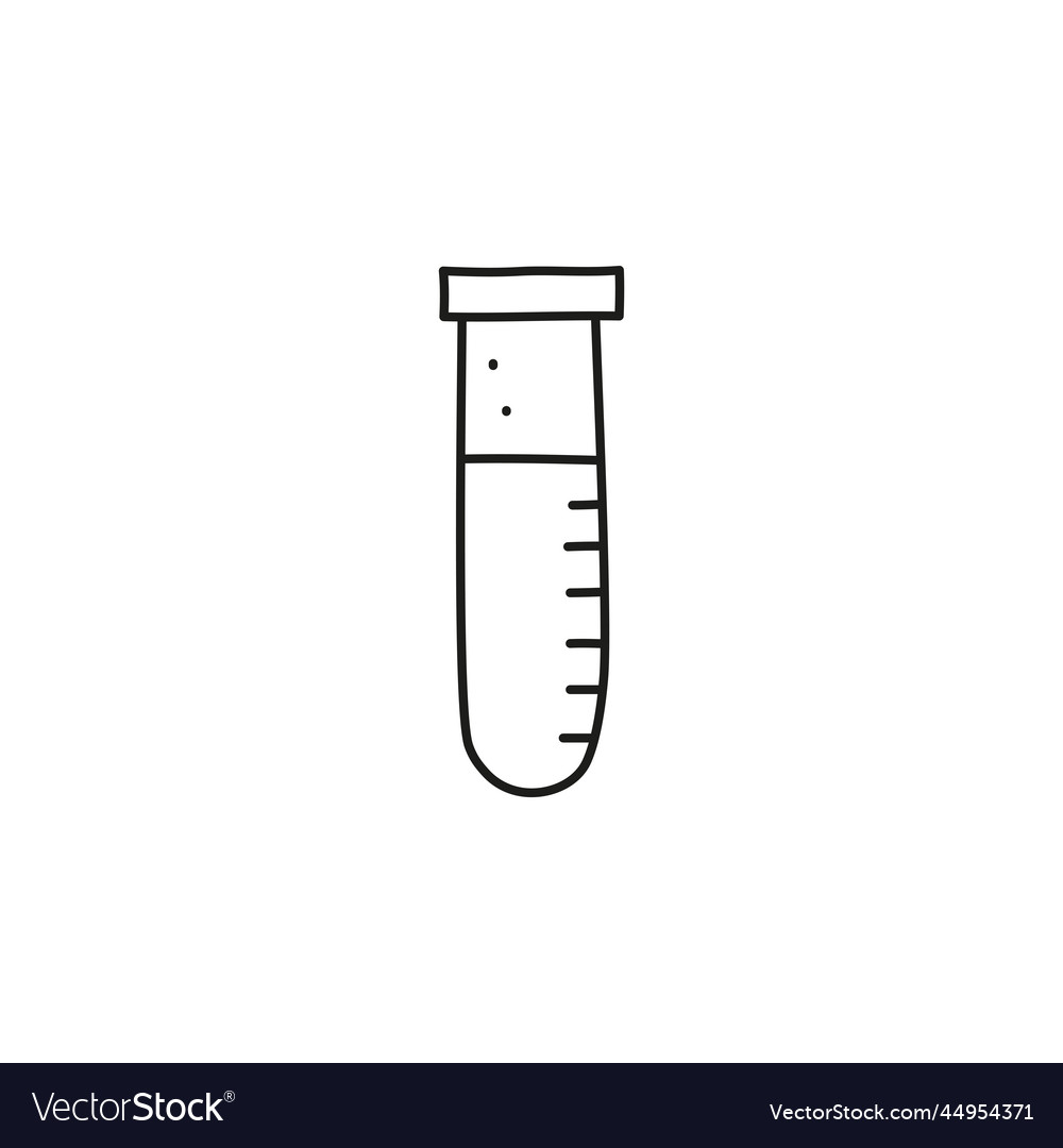 Doodle outline test tube Royalty Free Vector Image