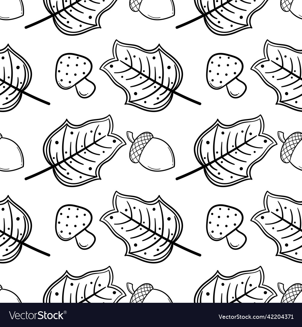 Hand drawn seamless pattern on autumn theme 7