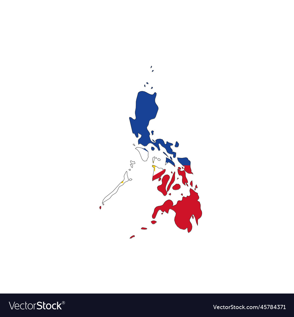 Philippines national flag in a shape of country Vector Image