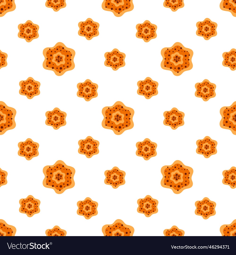 Seamless pattern with cute flowers on white