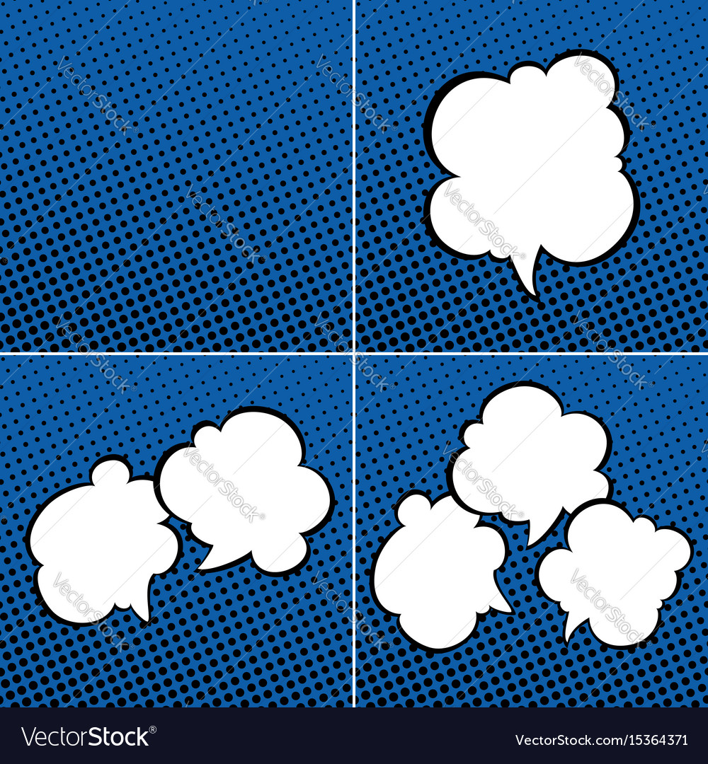 Set of speech bubbles on blue background