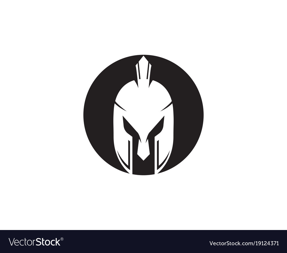 Spartan helmet logo template Royalty Free Vector Image