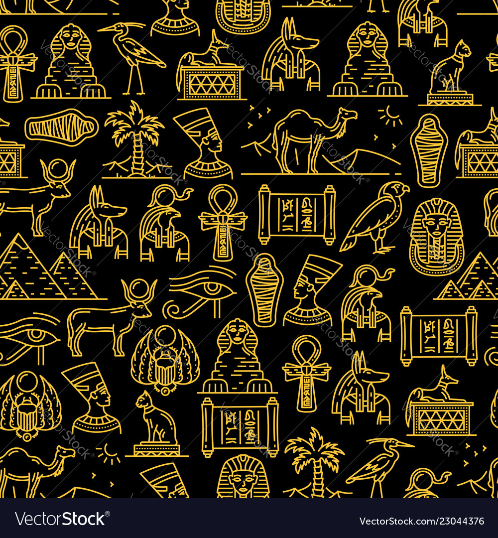 Egyptian seamless pattern ancient gods egypt Vector Image