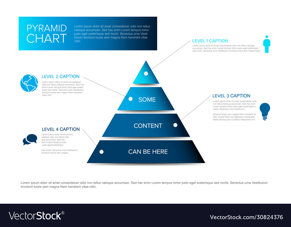 Infographic pyramid chart diagram template