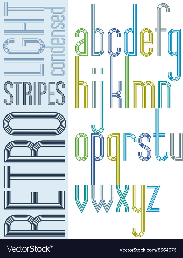 Poster retro bright condensed font striped compact