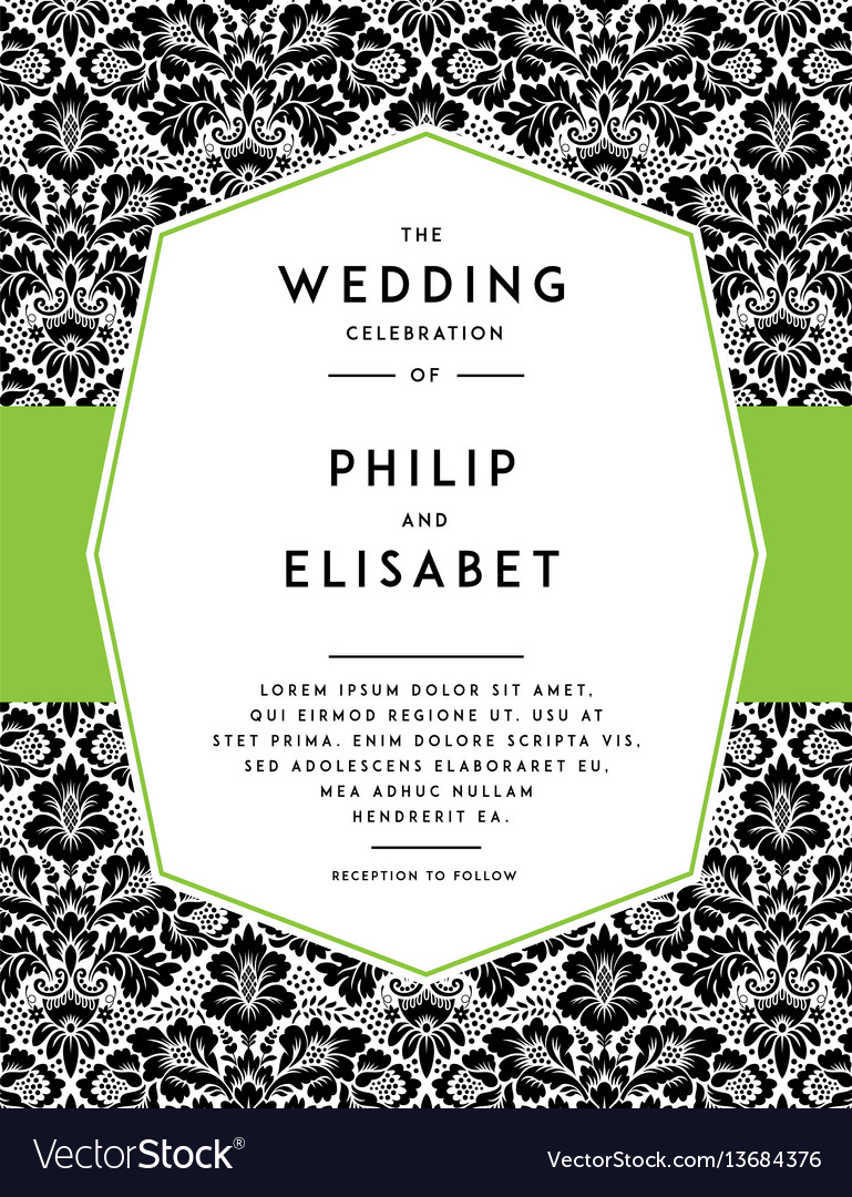 Vintage wedding invitation template