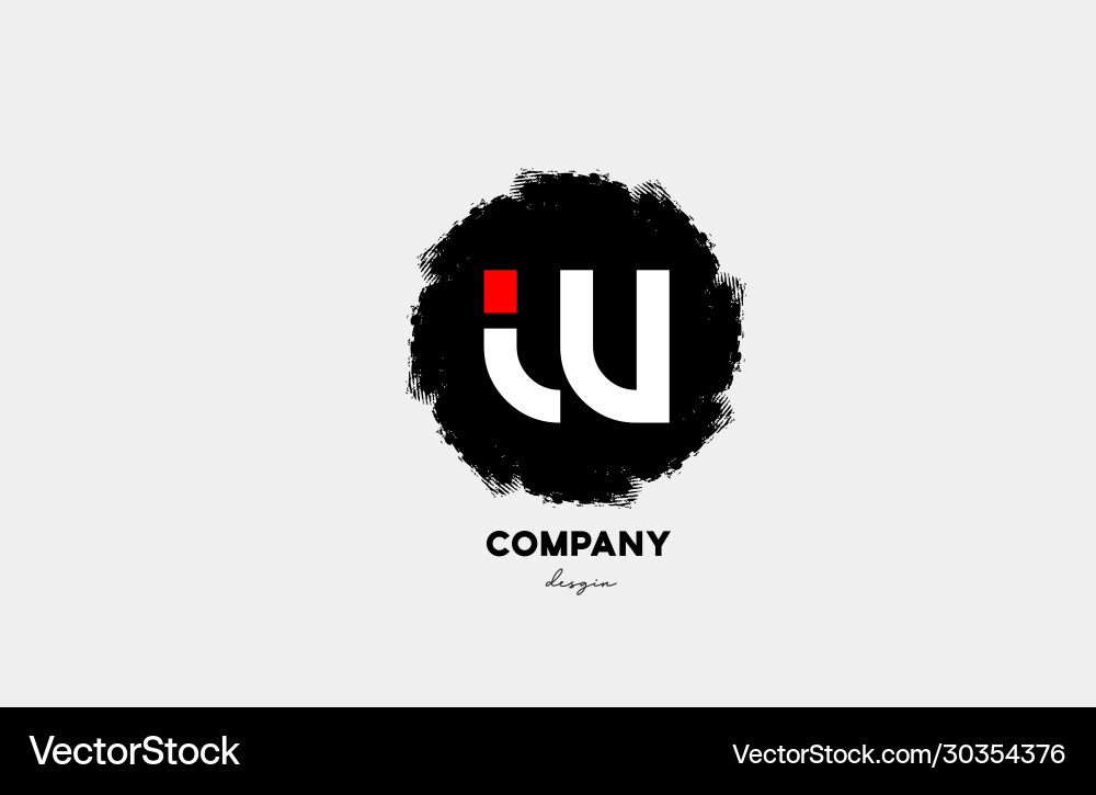 W red white black letter alphabet logo icon Vector Image