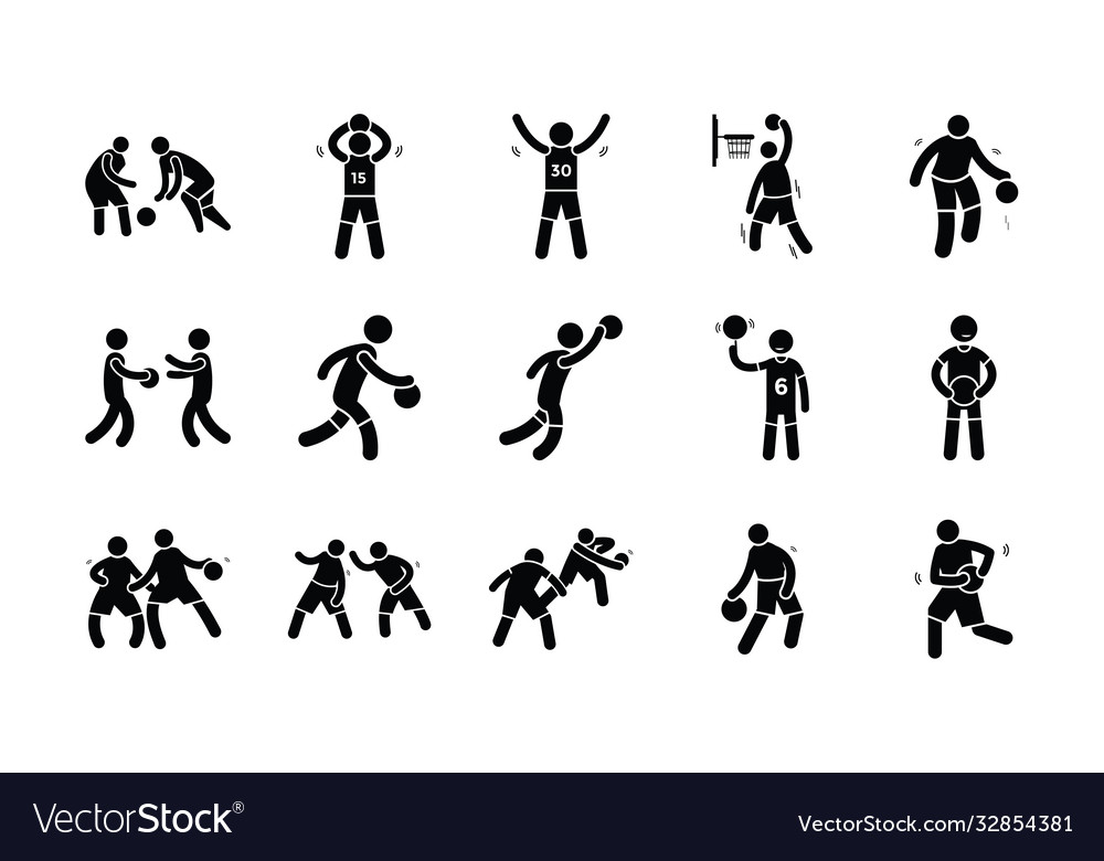 Basketball pictograph icons