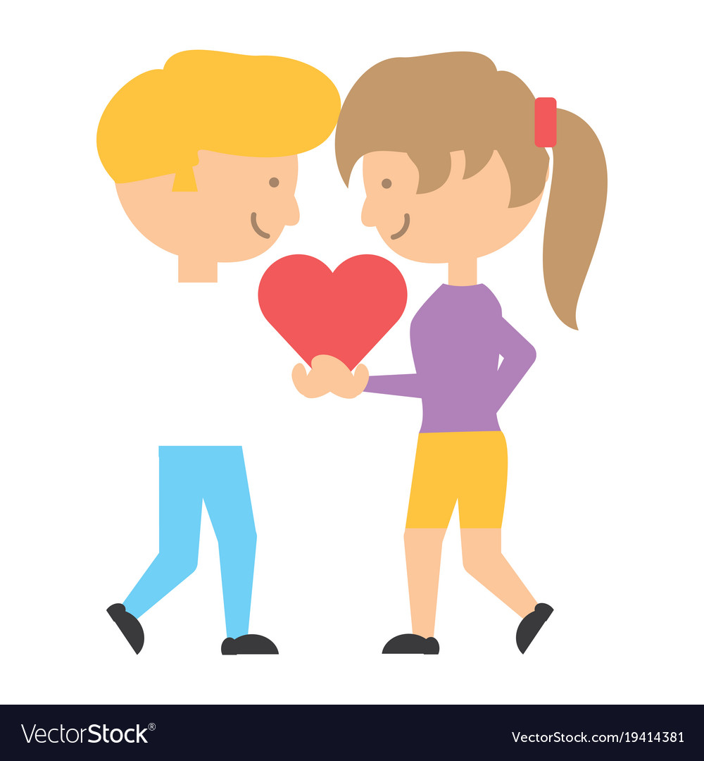 Cartoon couple in love Royalty Free Vector Image