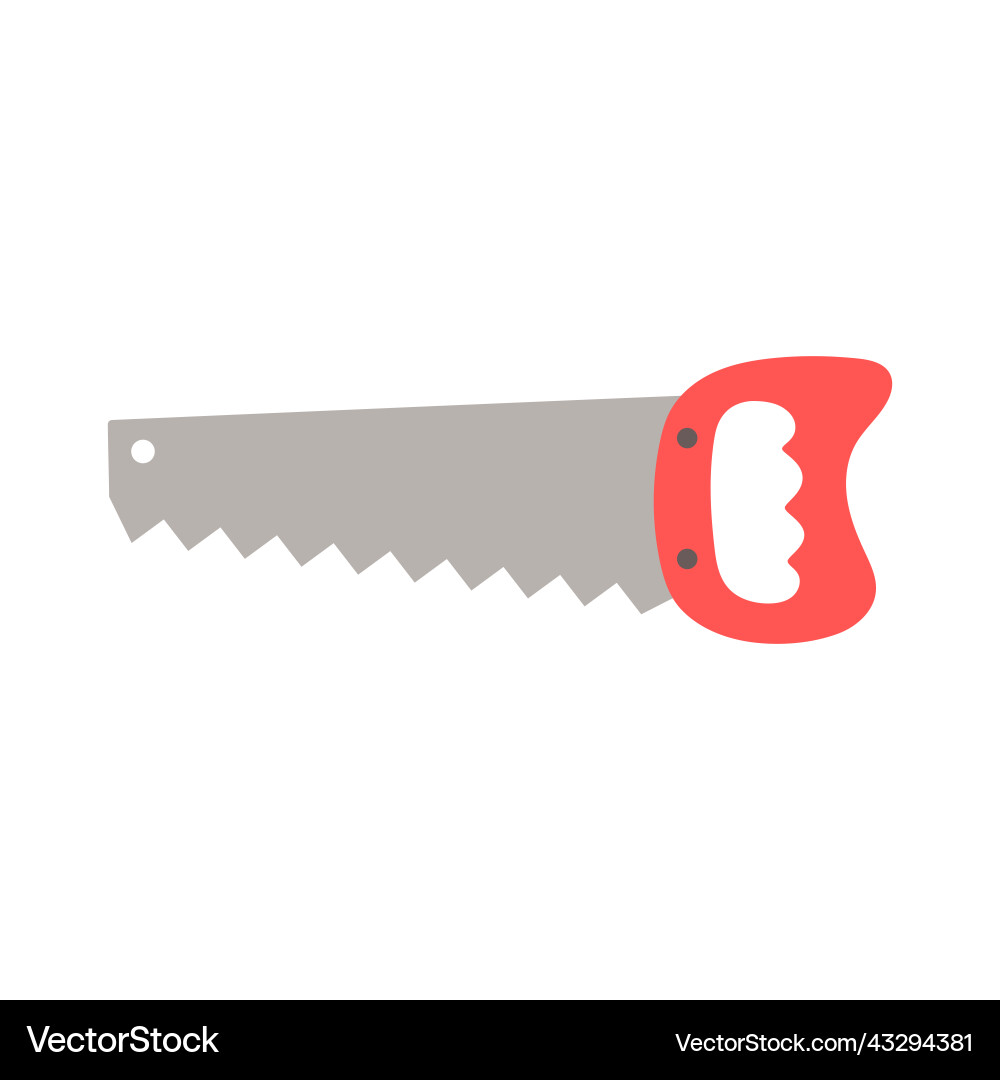 Cartoon handsaw isolated on white Royalty Free Vector Image