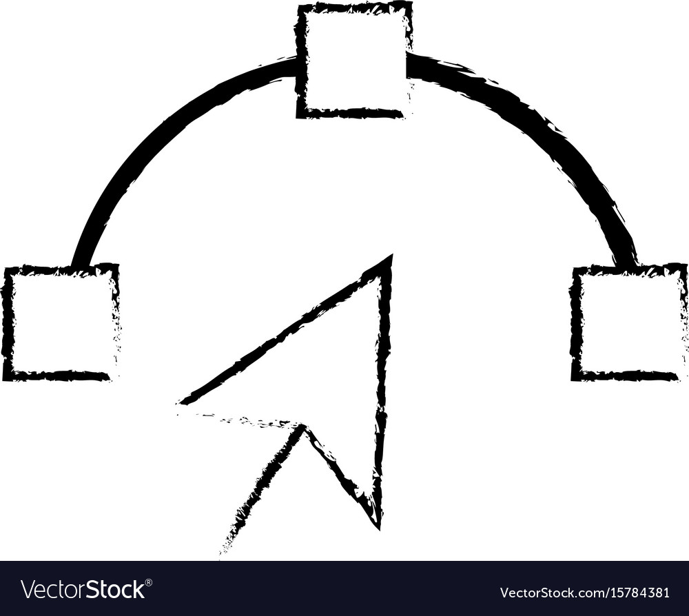 Figure arrow cursor with nodes design image