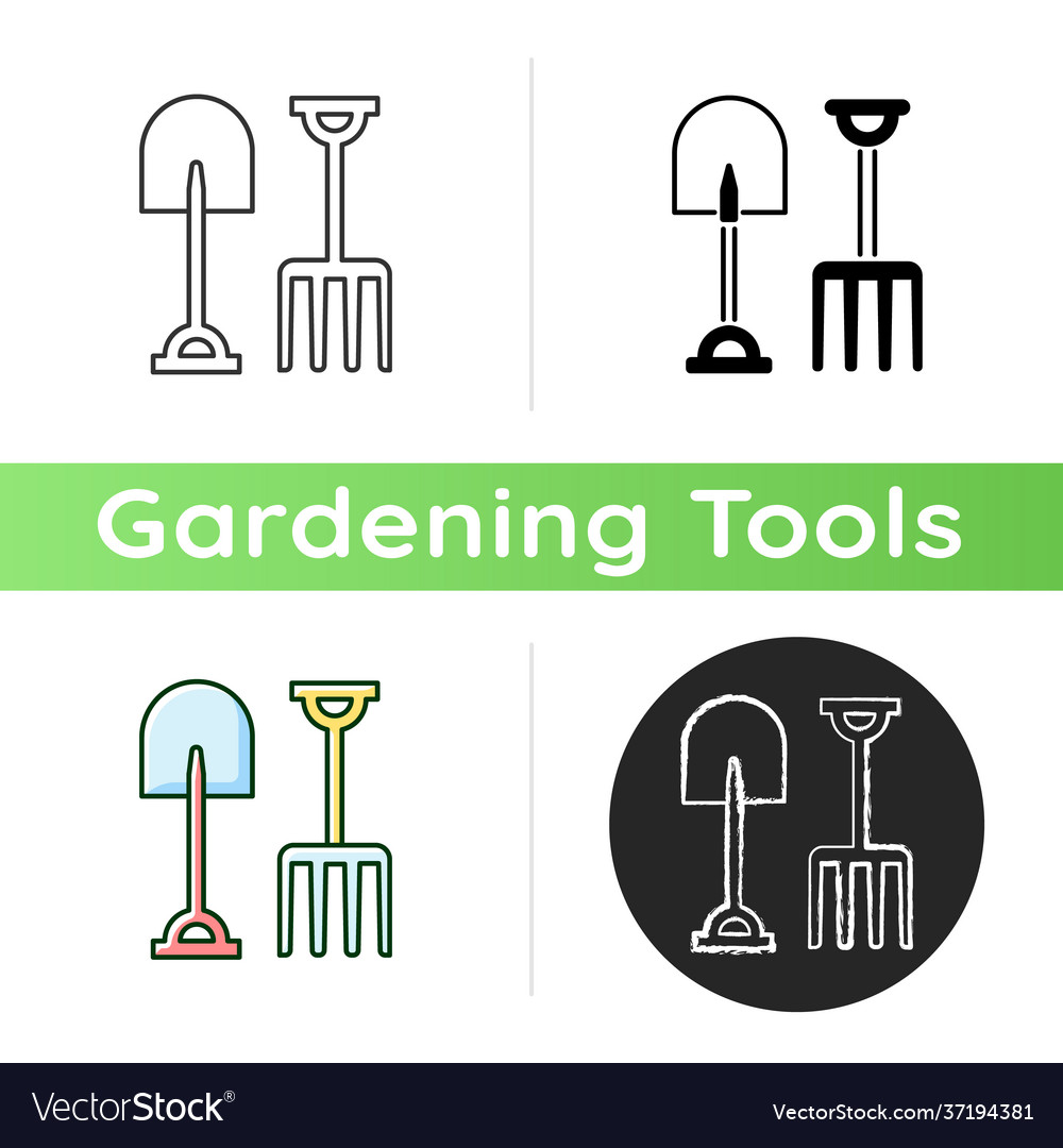 Garden fork and spade icon