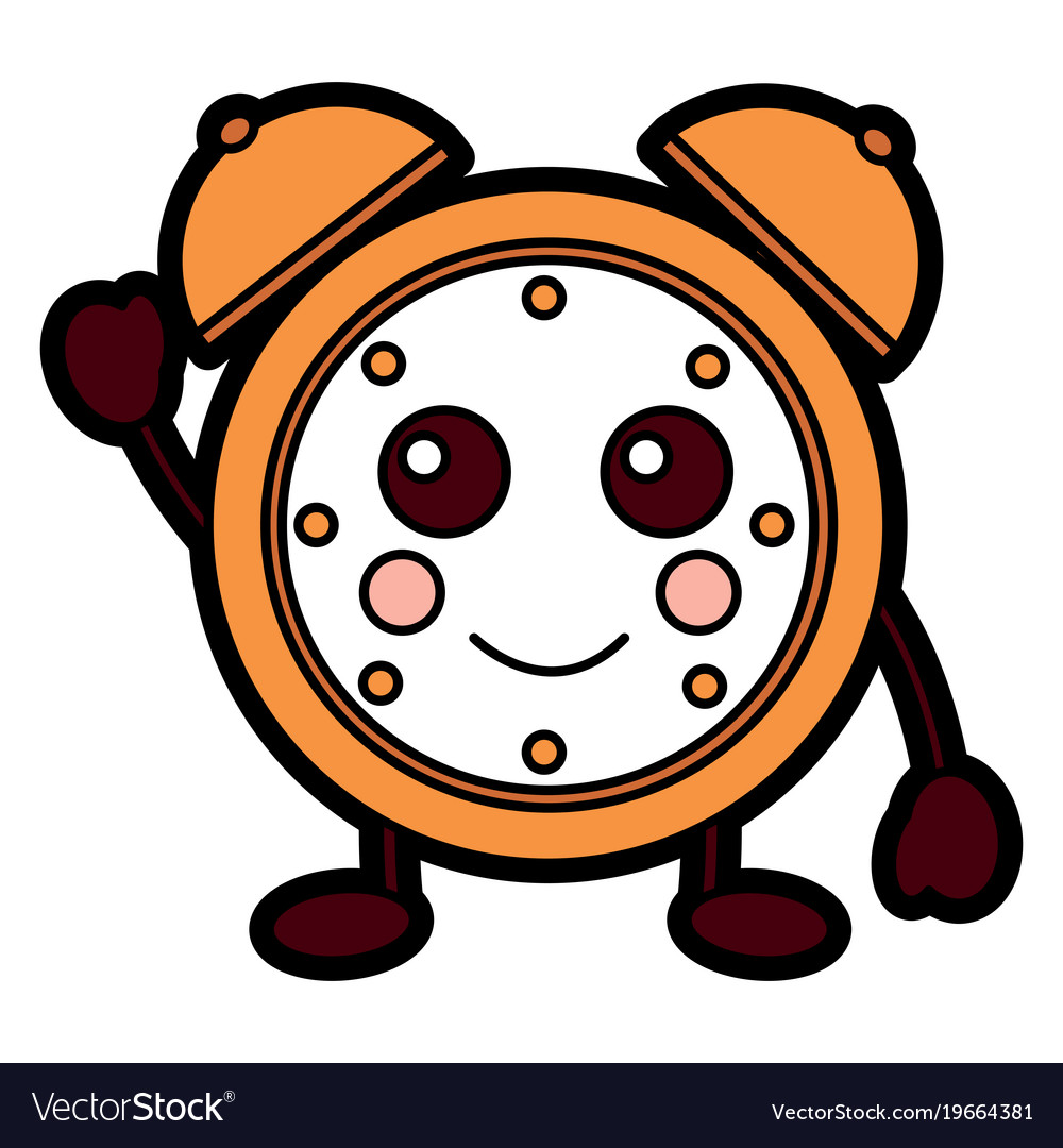 Happy clock kawaii icon image Royalty Free Vector Image