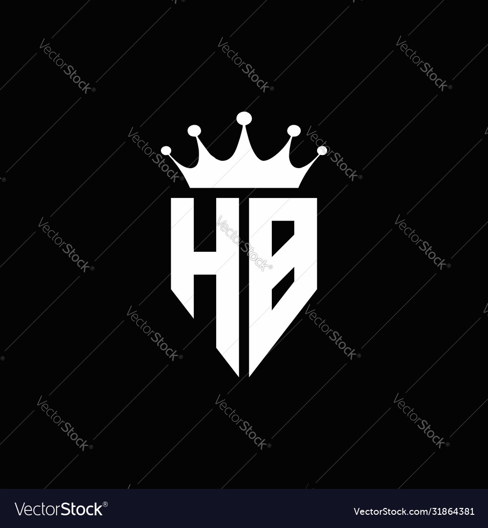 Hb logo monogram emblem style with crown shape Vector Image