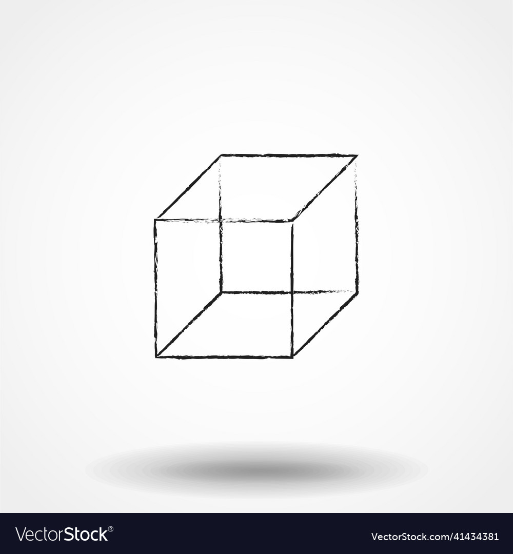 Isometric cube icon 3d square sign box symbol Vector Image