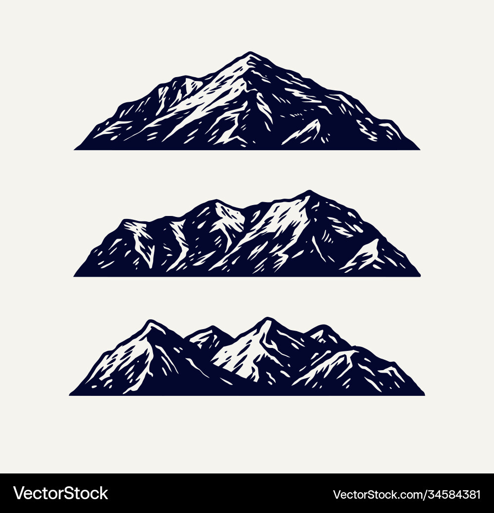 Mountains set Royalty Free Vector Image - VectorStock