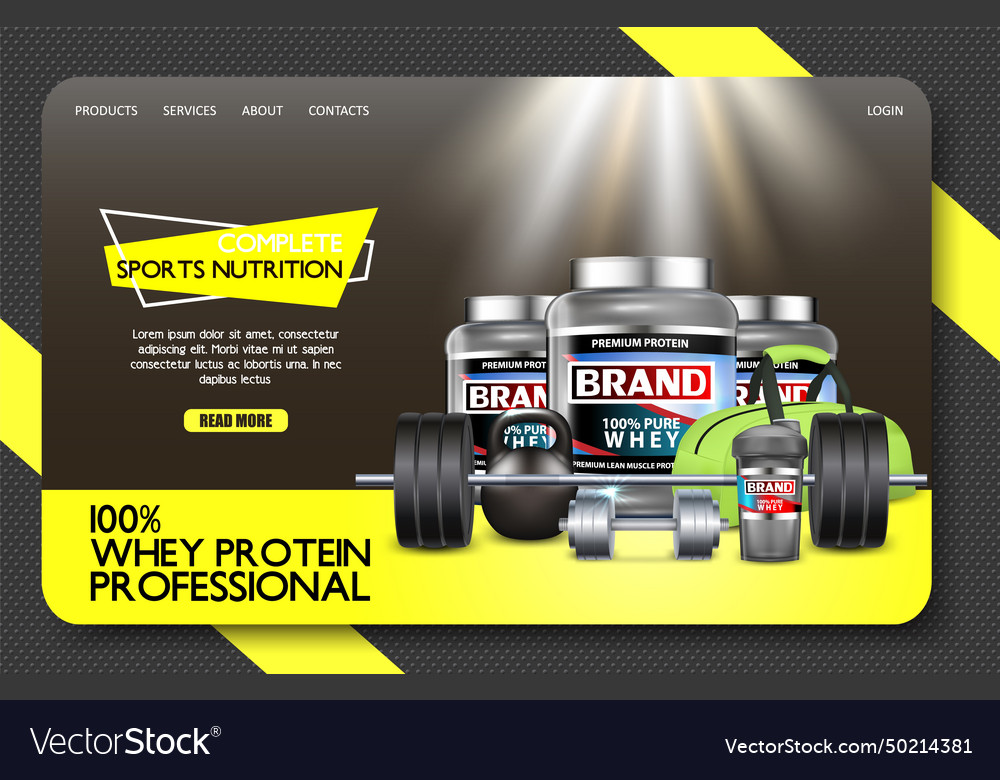 Sports nutrition landing page website template