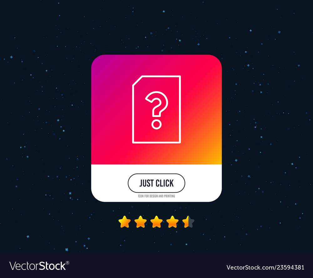 Unknown document line icon file with question mark