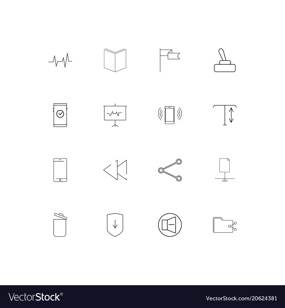 Web and text simple linear icons set outlined