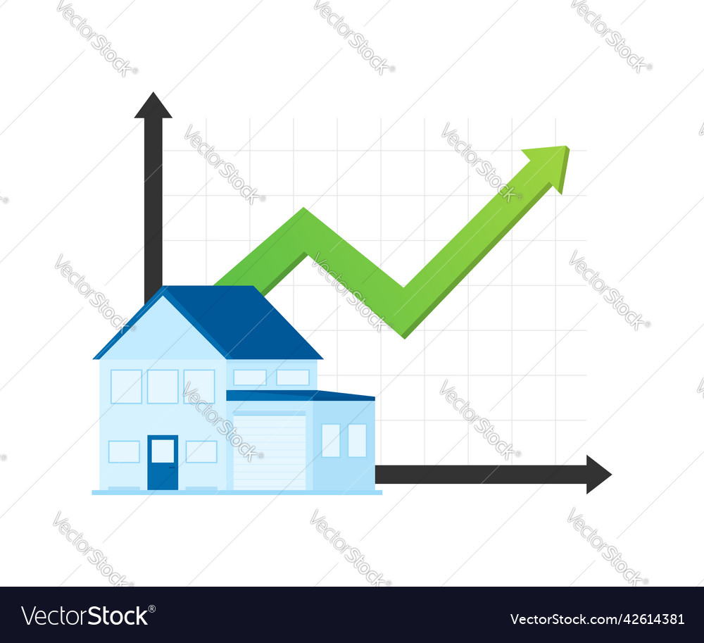 With house price up for concept Royalty Free Vector Image