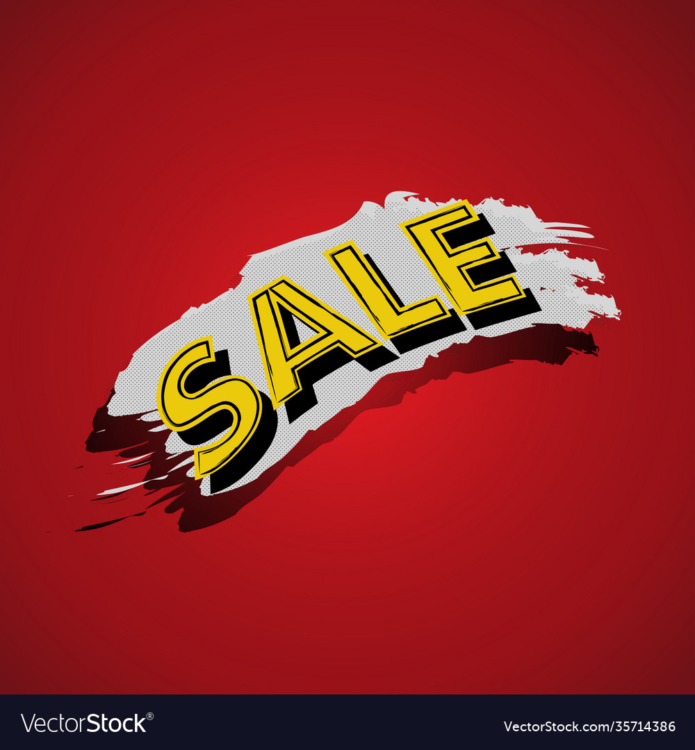 Big sale banner text comic style in red