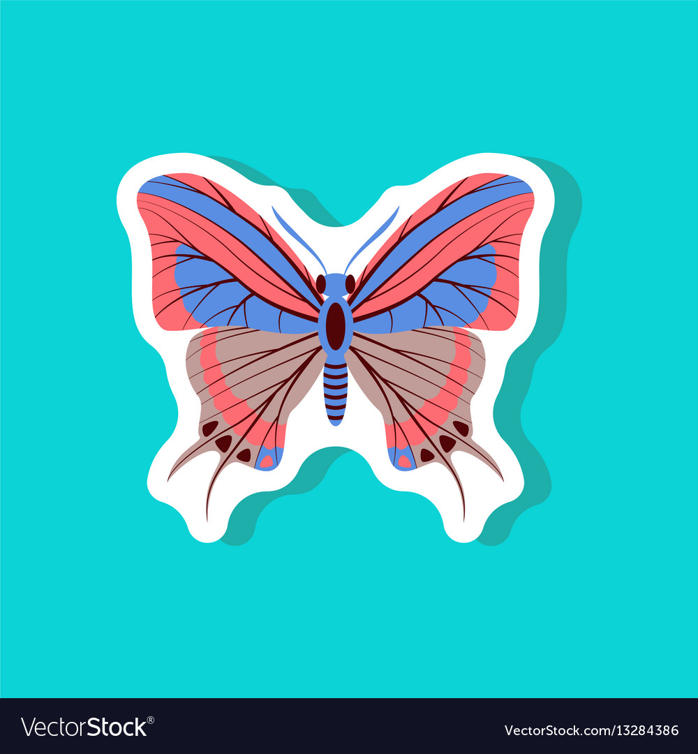 Butterfly paper sticker on stylish background