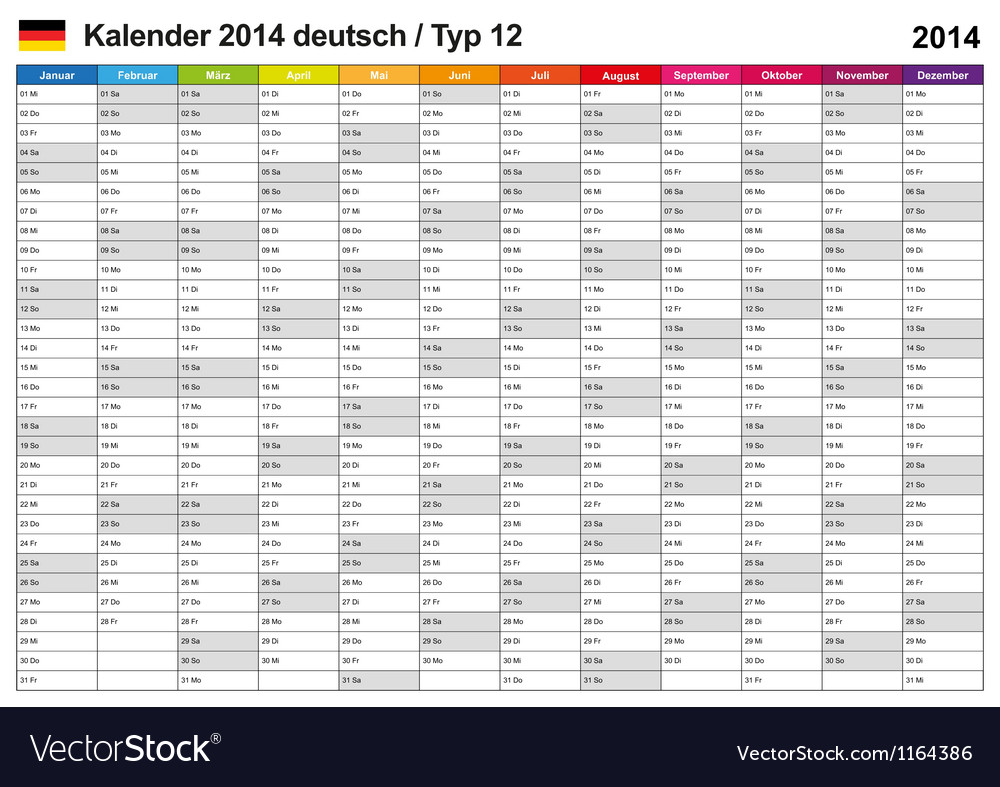 Kalender 2014 deutsch Typ 12