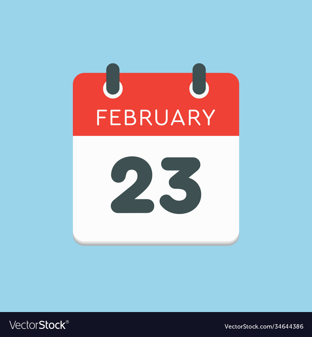 Icon day date 23 february template calendar page Vector Image