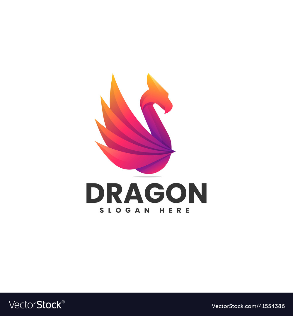 Logo Drachen Gradient bunten Stil