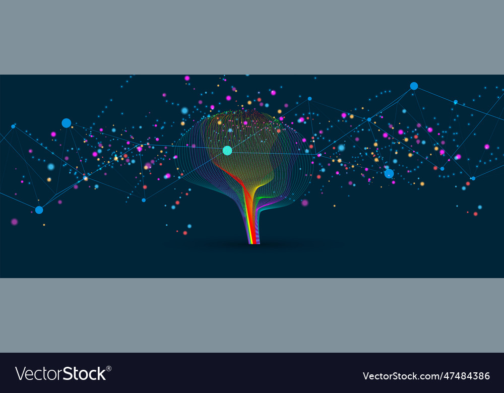 Neural network concept connected cells with links vector image Neural network concept connected cells with links