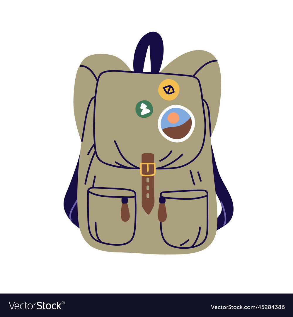 Rucksack travel backpack packed tourists bag Vector Image
