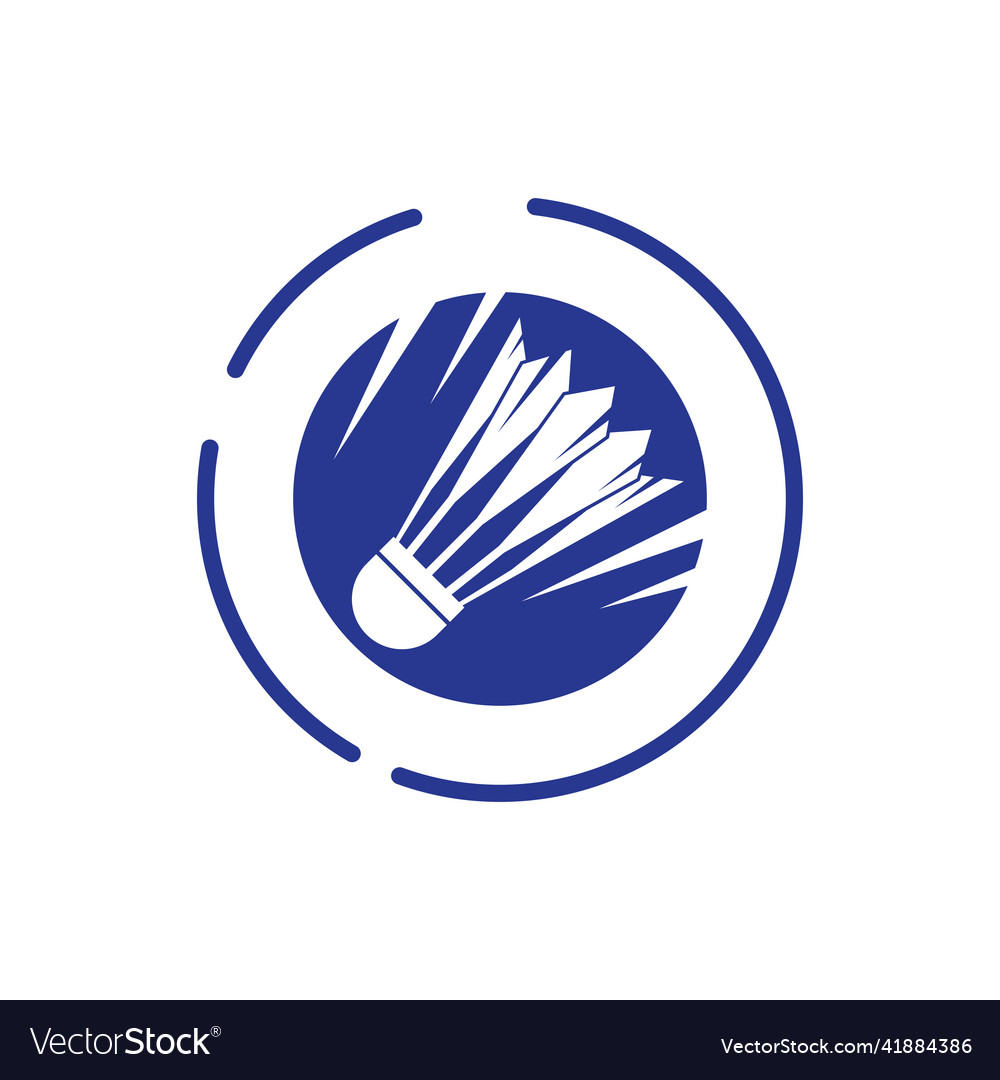 Suttle cock badminton logo Royalty Free Vector Image