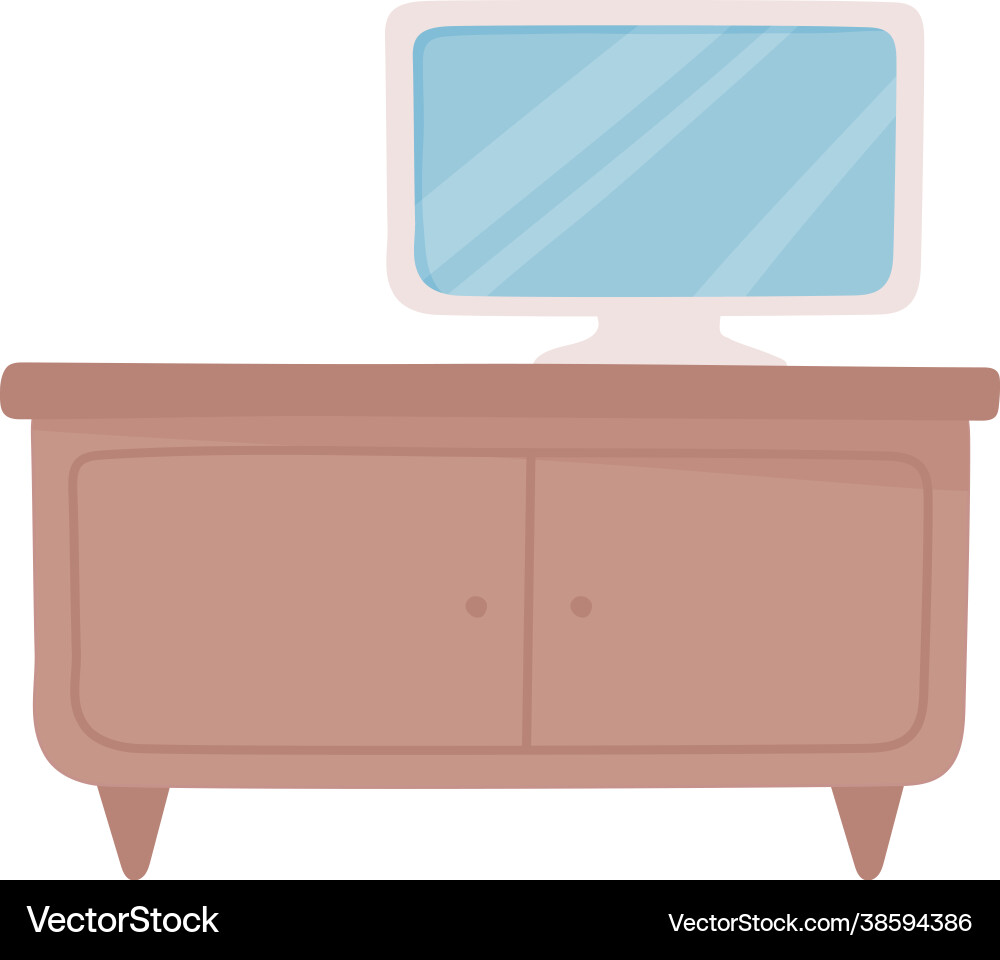 Table with computer Royalty Free Vector Image - VectorStock