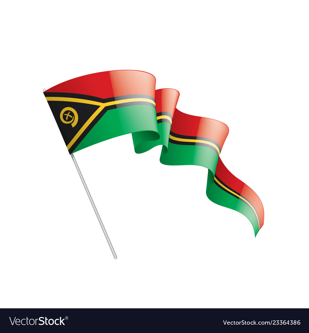 Vanuatu flag on a white Royalty Free Vector Image