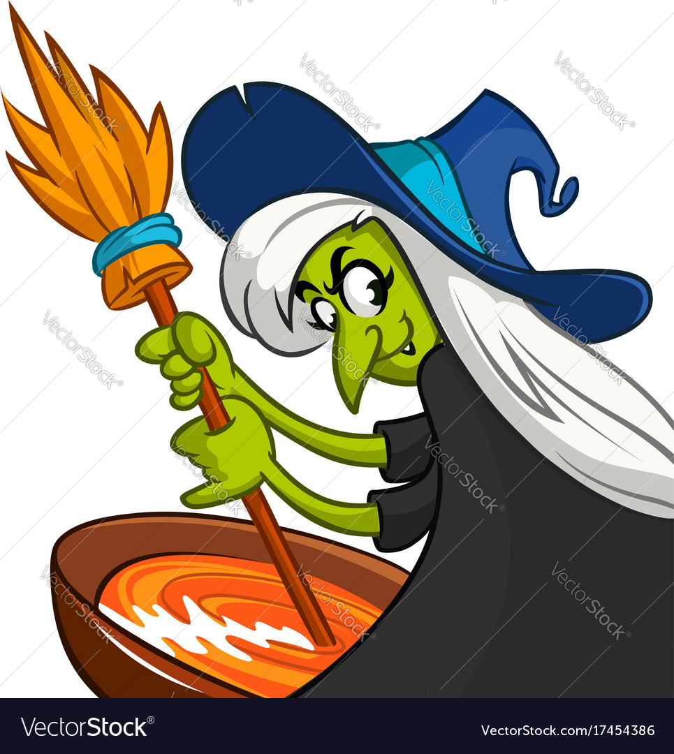 Witch Preparing A Potion Royalty Free Vector Image