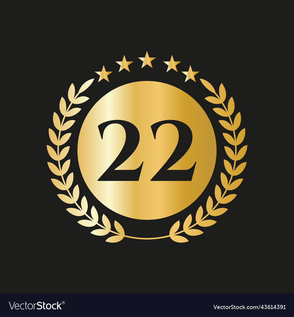 22 years anniversary celebration icon logo design