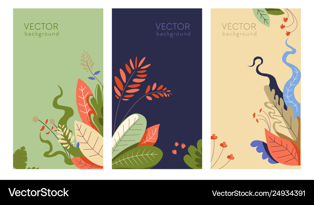 Bright backgrounds set abstract spring Royalty Free Vector