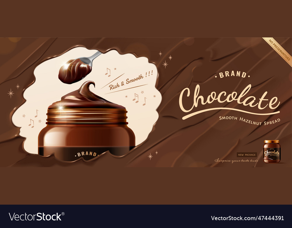 Chocolate spread ad template Royalty Free Vector Image