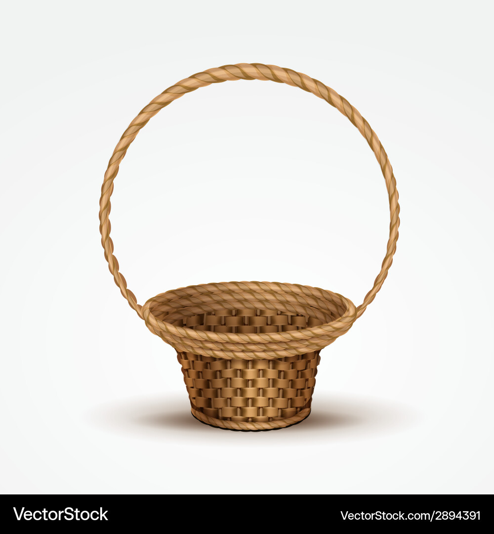 Empty wicker basket isolated Royalty Free Vector Image