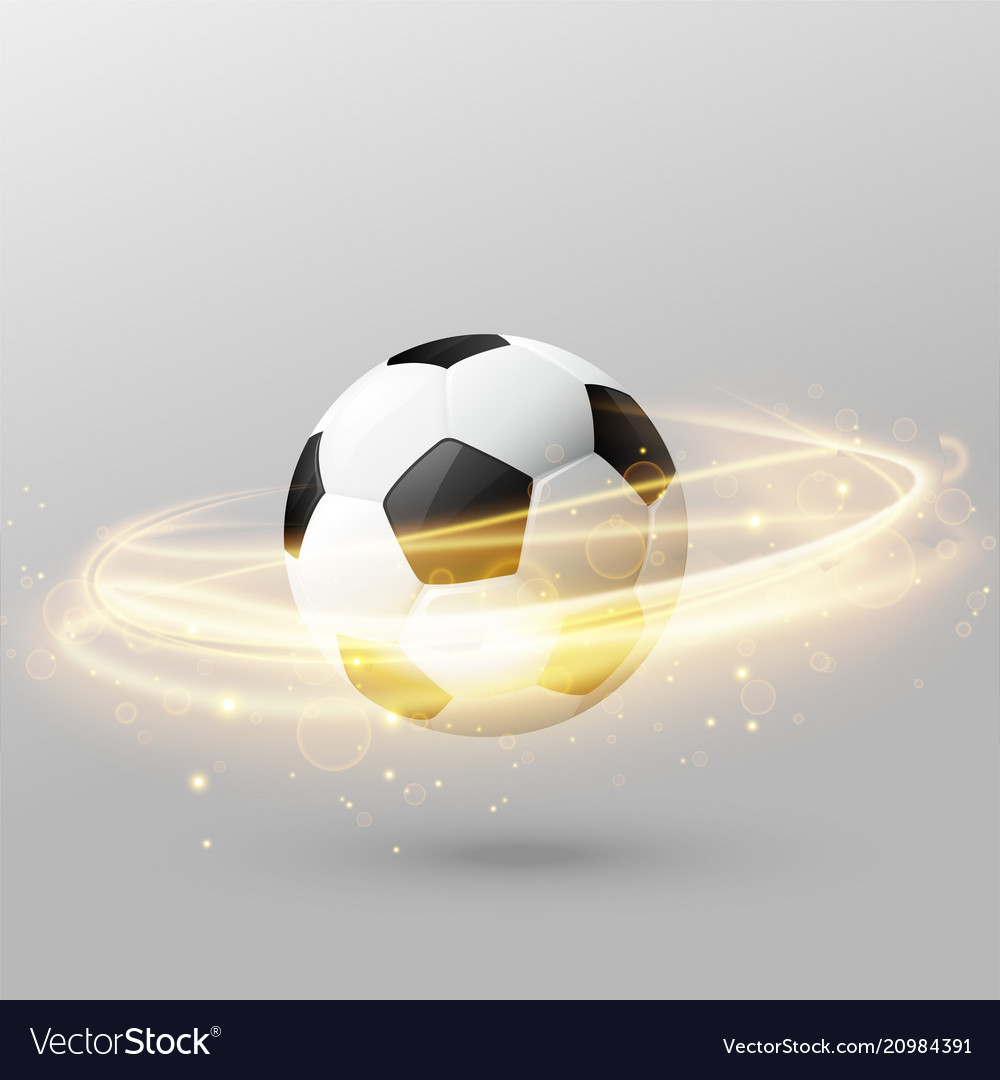 Isolated football with shiny light ring effect