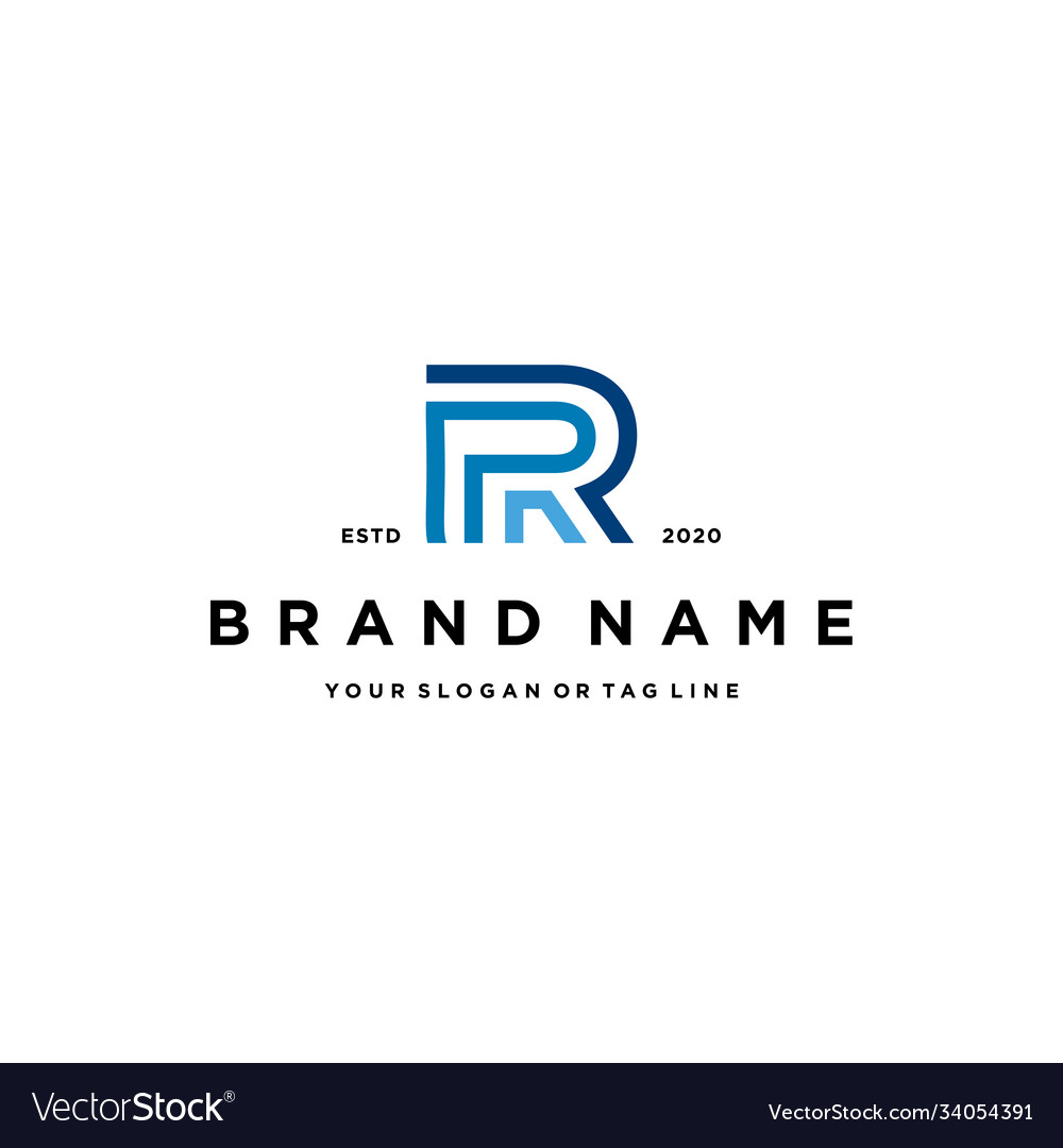 Letter Pr Logo Design Royalty Free Vector Image