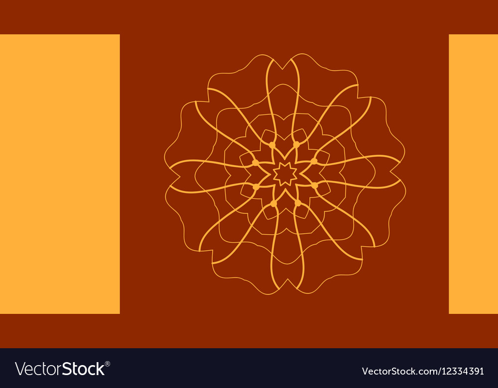 Print postcard template based on outlined mandala