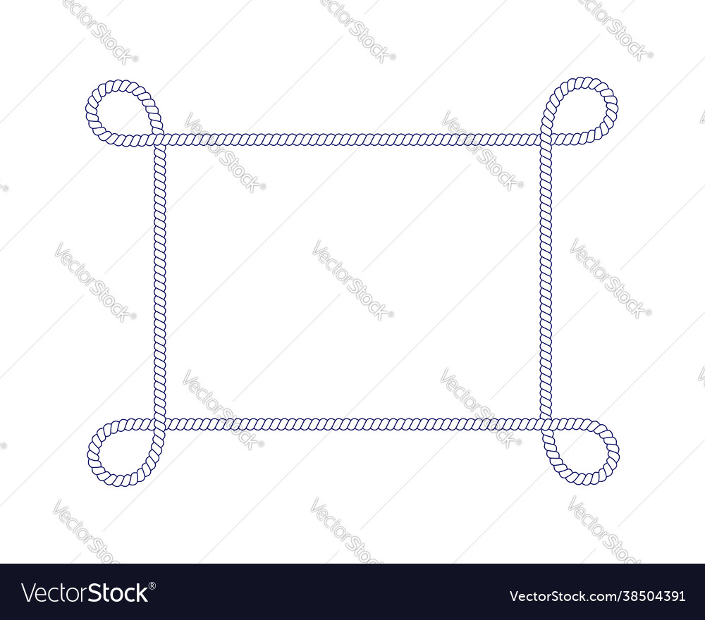 Rope frame with loops rectangle shape in retro