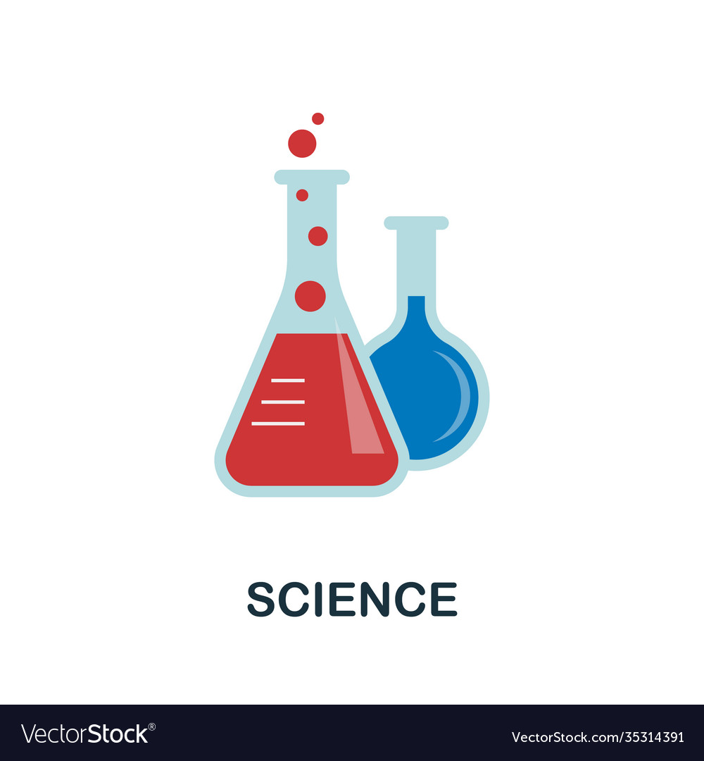 Science flat icon color simple element from stem