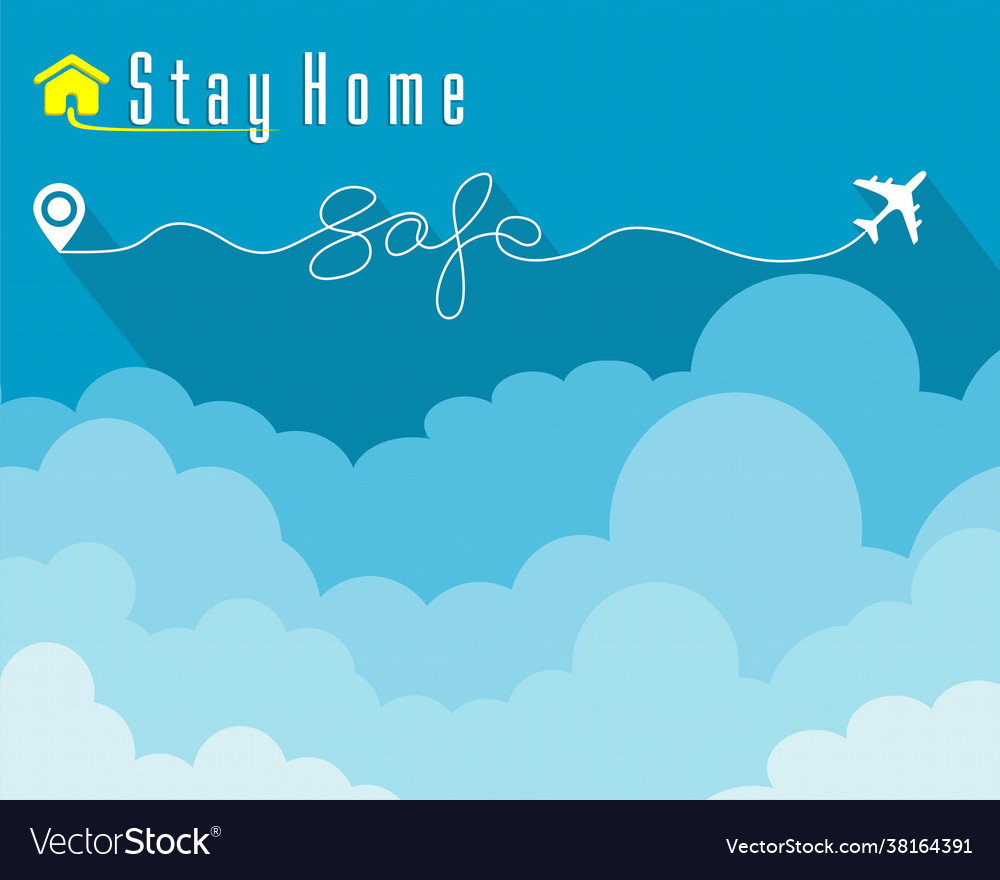 Stay at home safe journey with cloud cool design