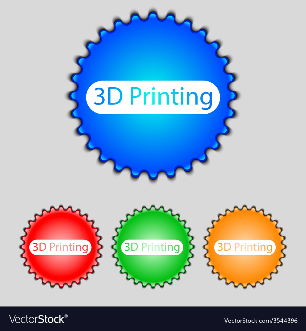 3d print sign icon symbol set