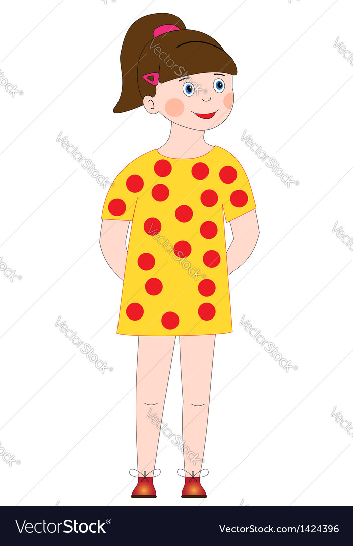 A girl in yellow dress Royalty Free Vector Image