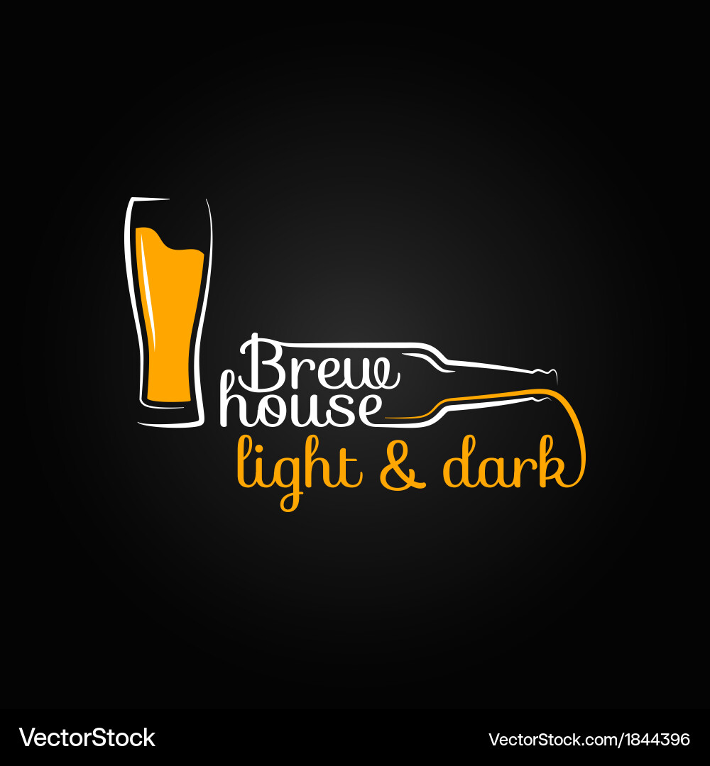 Beer glass bottle house design background Vector Image